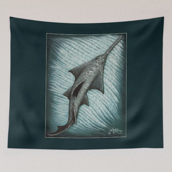 Item preview, "Sawfish" by Amber Marine ~ Acrylic painting, art © 2015 designed and sold by Amber Marine ~ Wildlife Artist ~ © 2004-2021.