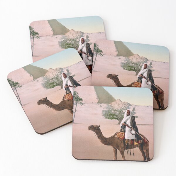 Item preview, Tribe Member Riding Camel Before The Great Pyramid - Circa 1900 designed and sold by warishellstore.