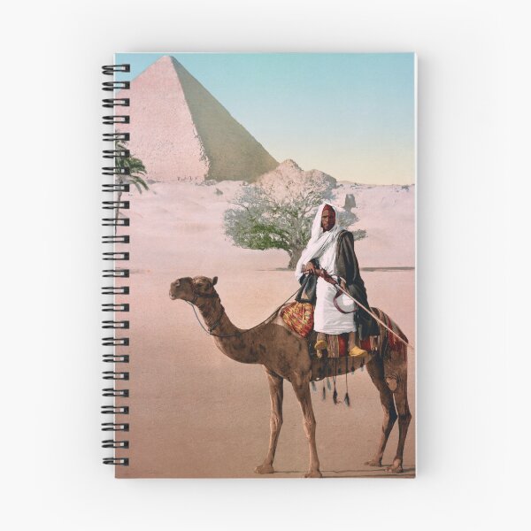 Item preview, Tribe Member Riding Camel Before The Great Pyramid - Circa 1900 designed and sold by warishellstore.