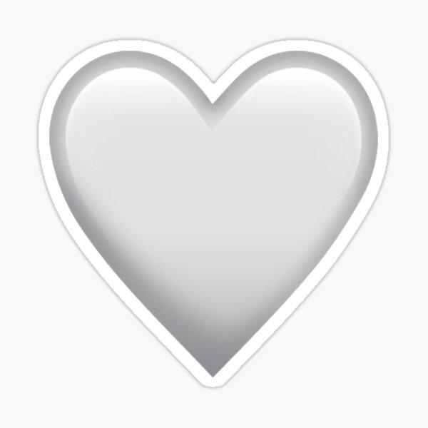 20 Stickers - Big White Heart