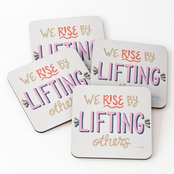 Item preview, We Rise by Lifting Others – Coral & Pink designed and sold by Cat Coquillette.