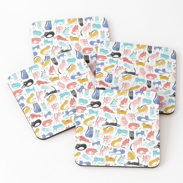 Item preview, Cute Colorful Cat Pattern Artwork designed and sold by AugustDesign.