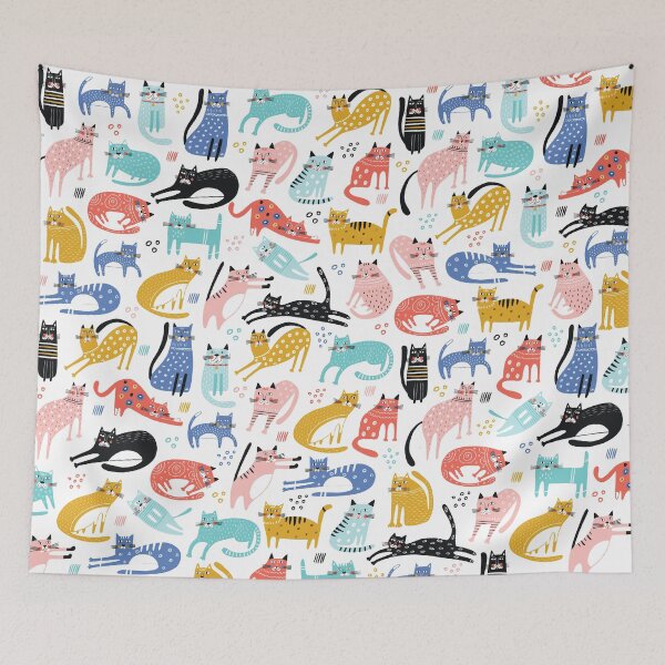 Item preview, Cute Colorful Cat Pattern Artwork designed and sold by AugustDesign.