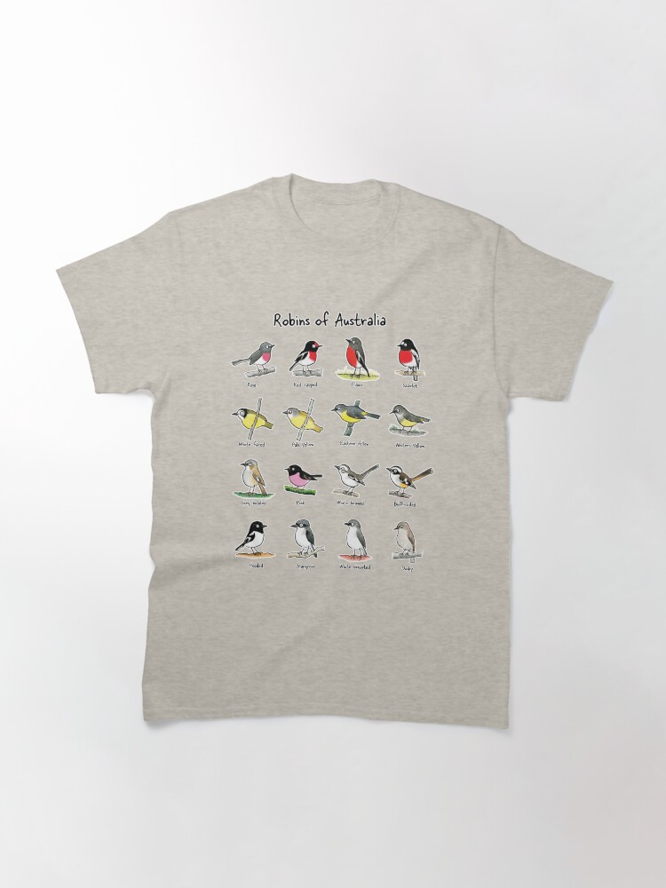 Thumbnail 3 of 7, Classic T-Shirt, Robins of Australia - Raising funds for Birdlife Australia designed and sold by PaperbarkW.