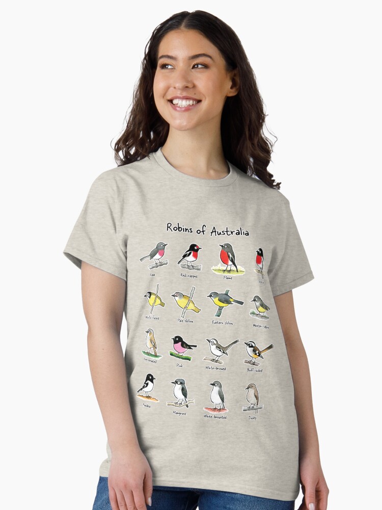 Thumbnail 2 of 7, Classic T-Shirt, Robins of Australia - Raising funds for Birdlife Australia designed and sold by PaperbarkW.