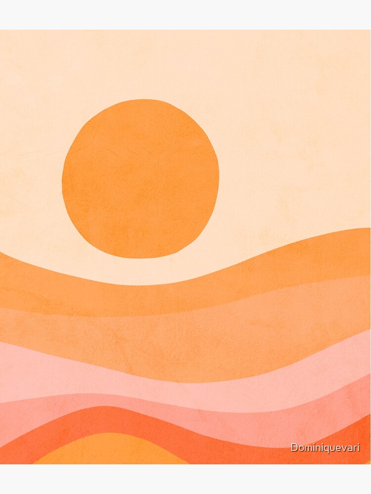 Mid Modern Golden Summer Sunset - abstract landscape by Dominiquevari
