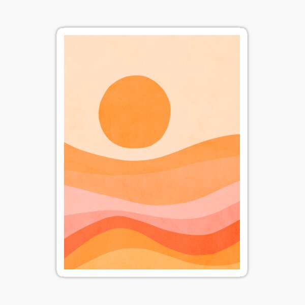 Item preview, Mid Modern Golden Summer Sunset - abstract landscape designed and sold by Dominiquevari.