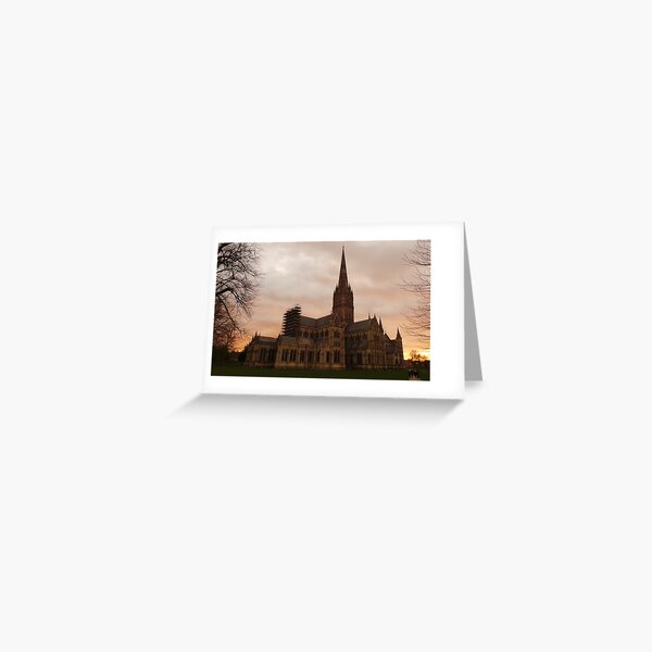 Sunset at Salisbury Cathedral Greeting Card