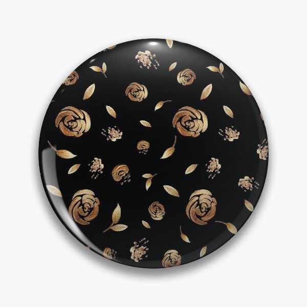 Item preview, Black and Gold Shimmer Glitter Rose Floral Print Pattern designed and sold by GRAPHICxBOMB.