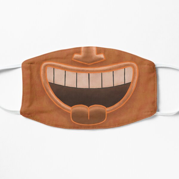 Orange Tiki Smile Mask! Flat Mask