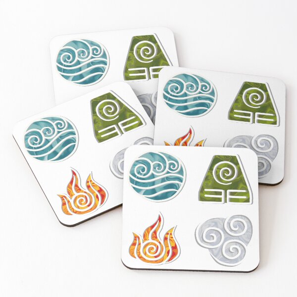 Item preview, Bending Symbols Water Earth Fire Air White Background designed and sold by a-humble-birb.