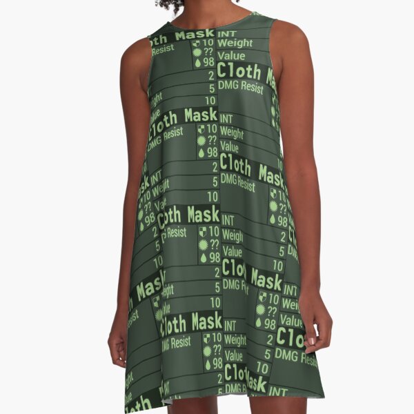 Face Mask Stats A-Line Dress