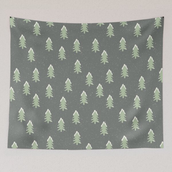 Item preview, Cute Doodled Evergreen trees covered in snow pattern designed and sold by CLPDesignLab.
