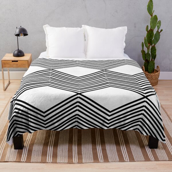 Item preview, Bold Mid Century Mod Lines and Shapes in Black and White designed and sold by JuneJournal.
