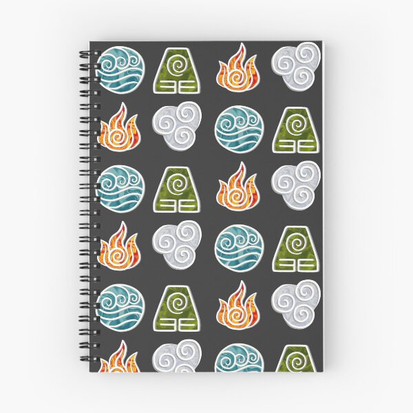 Item preview, Bending Symbols Water Earth Fire Air Dark Grey Background designed and sold by a-humble-birb.