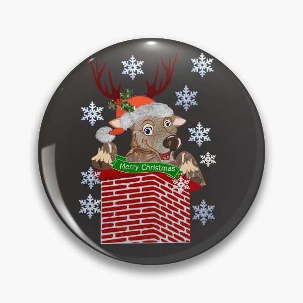 Item preview, Adorable Reindeer down the chimney   designed and sold by aldona.