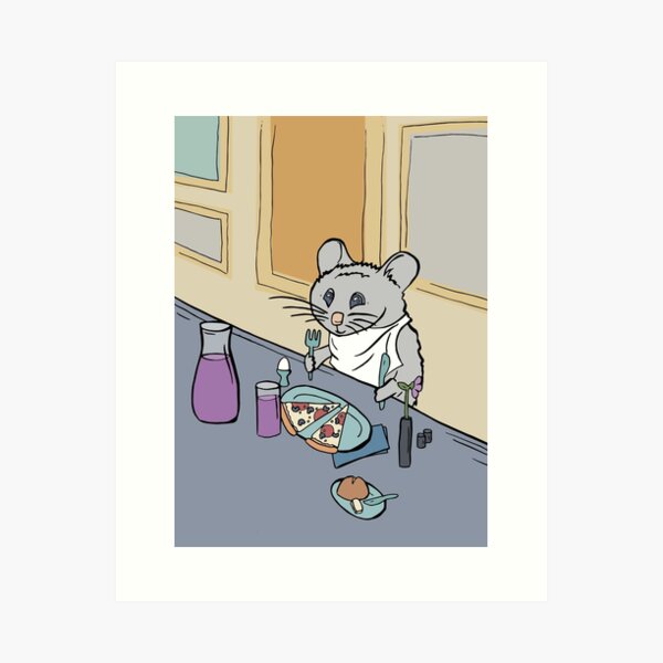 Pizza Rat Finally Getting His Slice on a Plate Art Print