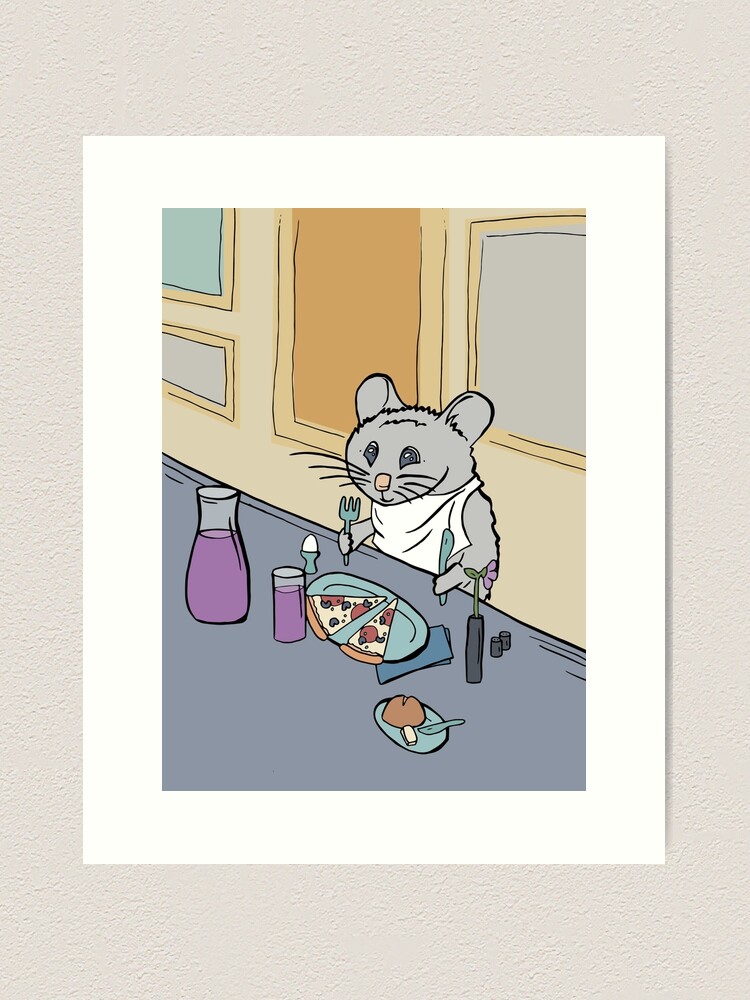 Alternate view of Pizza Rat Finally Getting His Slice on a Plate Art Print