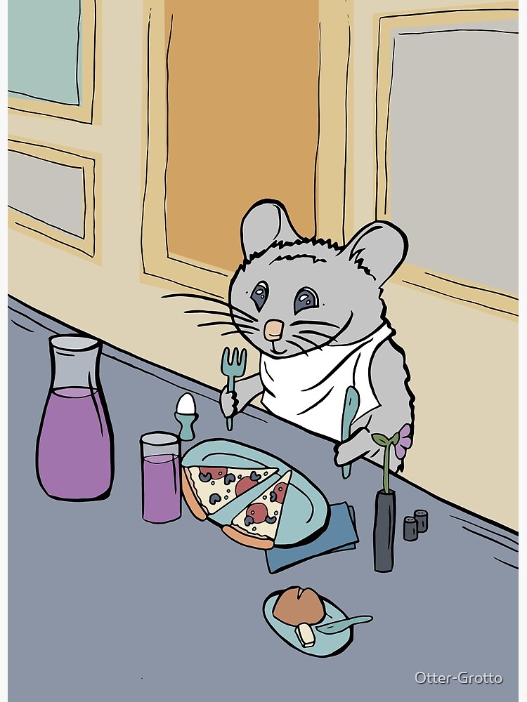 Pizza Rat Finally Getting His Slice on a Plate by Otter-Grotto