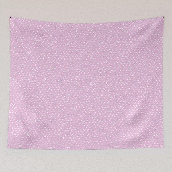 Item preview, Traditional Japanese Sayagata Geometric Pattern in Pastel Pink/Purple designed and sold by Charredsky.