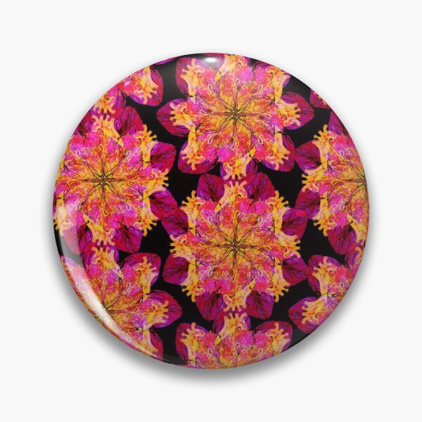 Item preview, Human Heart Floral Star Pattern Design Black Red Magenta Yellow Human Anatomy Art designed and sold by GRAPHICxBOMB.