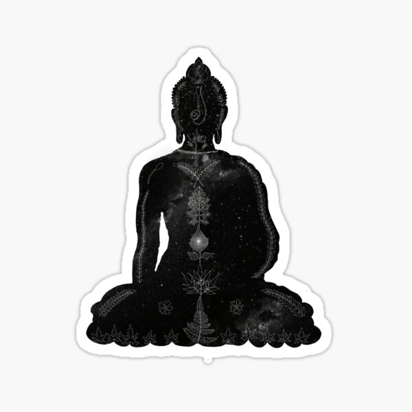 Space Foliage Buddha Sticker