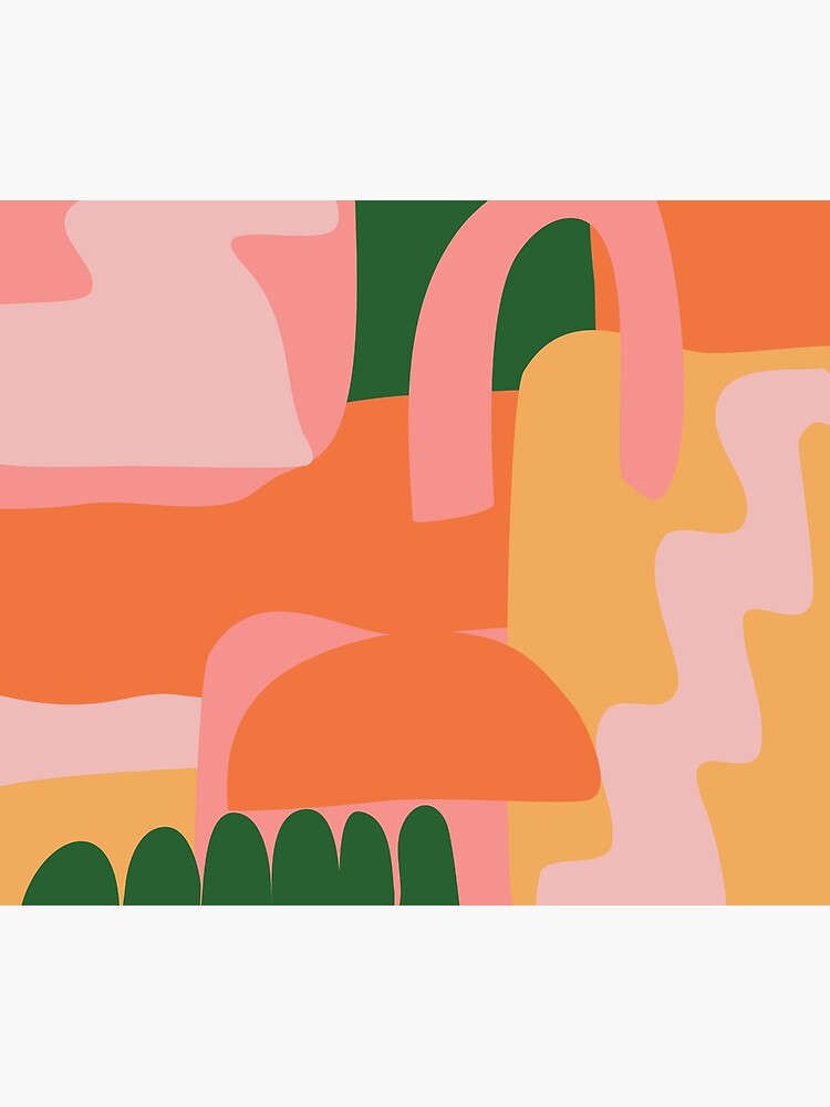 Discover Maximalist Abstract Shapes Collage in Citrus Green, Orange, and Yellow Shower Curtain