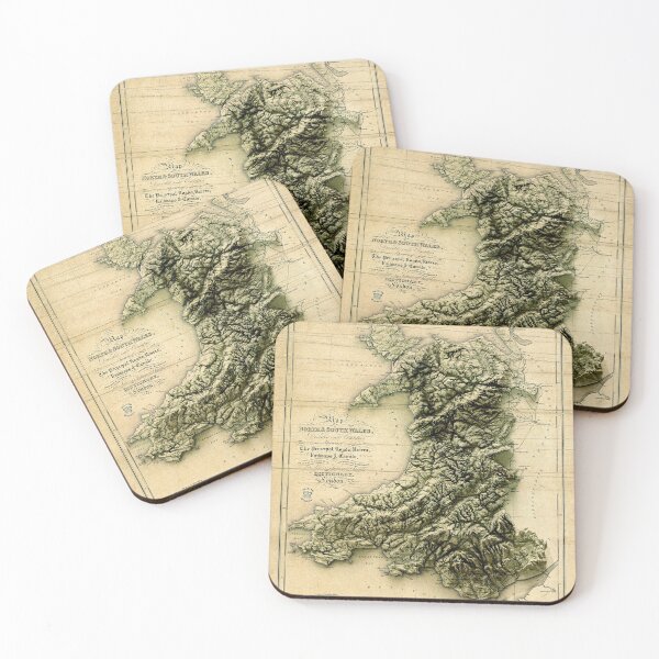 Item preview, 1833 3D Map of Wales digitally-rendered designed and sold by ThinkAboutMaps.