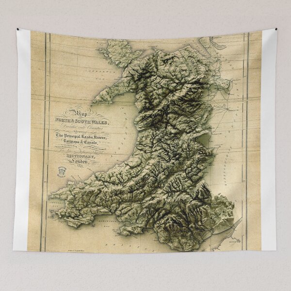 Item preview, 1833 3D Map of Wales digitally-rendered designed and sold by ThinkAboutMaps.