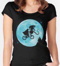 E.T. vs Aliens - transparent Women's Fitted Scoop T-Shirt