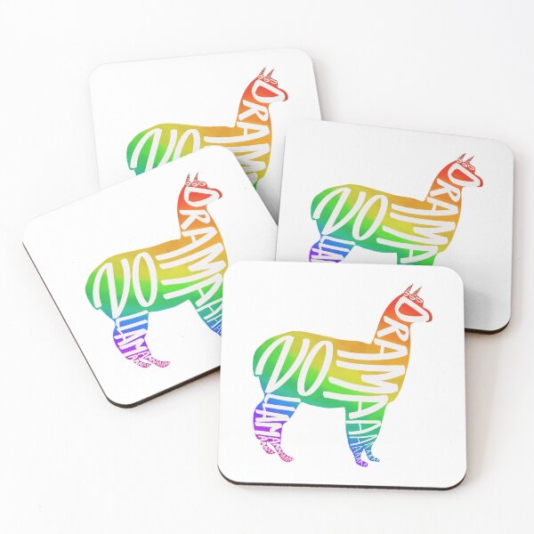 Item preview, No drama llama (white + rainbow) designed and sold by Bethan Morgan.