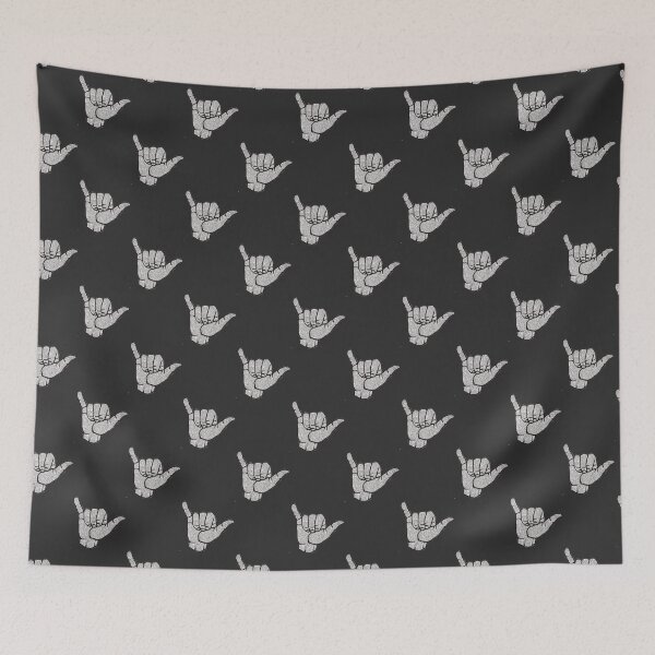 Item preview, Silver Glitter Sparkles Print Filled Hang Loose Hand Shaka Design designed and sold by byemma.