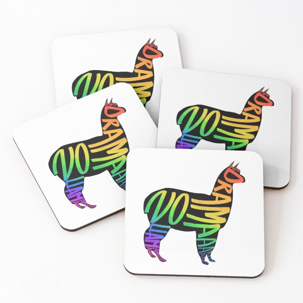 Item preview, No drama llama (black + rainbow) designed and sold by Bethan Morgan.