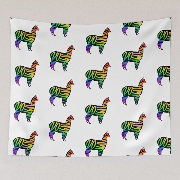 Item preview, No drama llama (black + rainbow) designed and sold by Bethan Morgan.