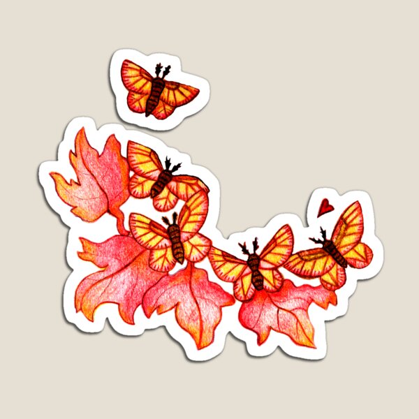 Rosy Maple Moths Magnet