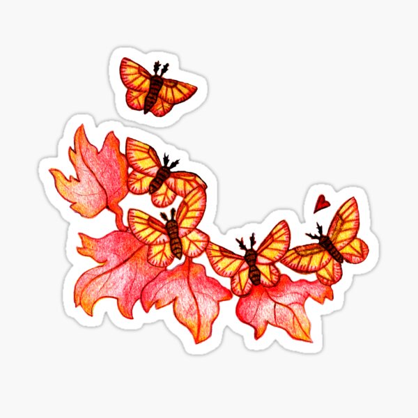 Rosy Maple Moths Sticker