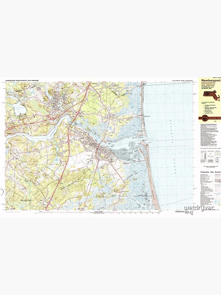 Massachusetts USGS Historical Topo Map MA Newburyport 353171 1985 25000 by wetdryvac