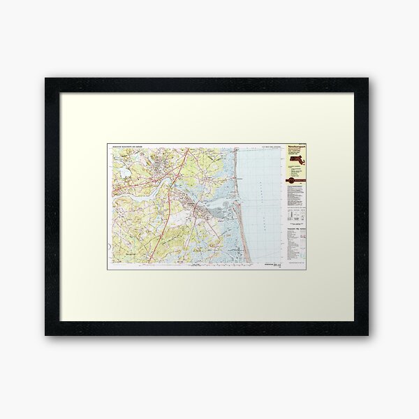 Massachusetts USGS Historical Topo Map MA Newburyport 353171 1985 25000 Lámina enmarcada