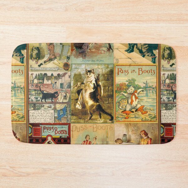Item preview, Vintage Puss in Boots Christmas Montage designed and sold by Sarah Vernon.