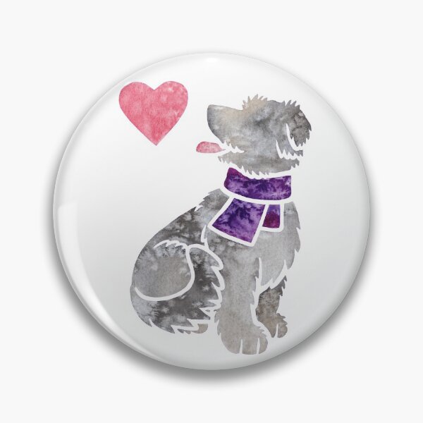 Item preview, Watercolour Pyrenean Shepherd dog designed and sold by animalartbyjess.