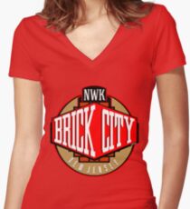 'Brick City West' Women's Fitted V-Neck T-Shirt