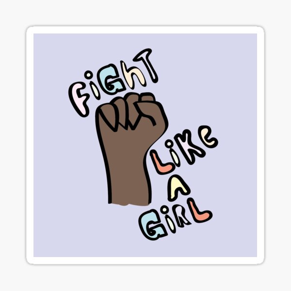 Fight like a Girl / Black Fist / Feminism in Pastels Sticker