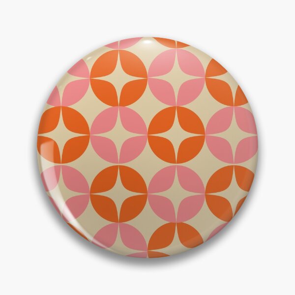 Item preview, Mid Century Modern Motif Retro Geometric Pattern in Pink and Orange designed and sold by JuneJournal.