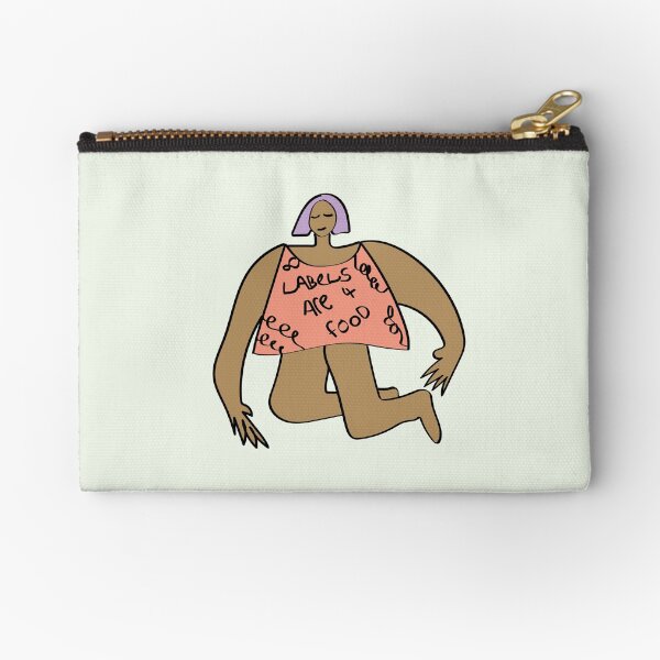 Labels are for Food / Feminism in Pastels Zipper Pouch