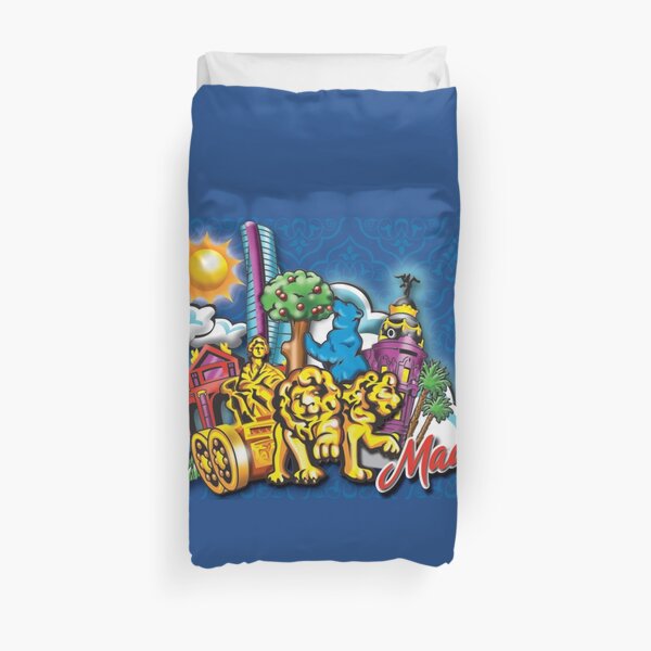 Madrid Oso Deep Blue Famous Lovely Day design Funda nórdica