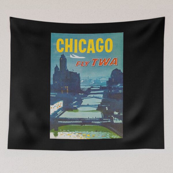 Item preview, Chicago vintage travel poster designed and sold by stickart-marek.