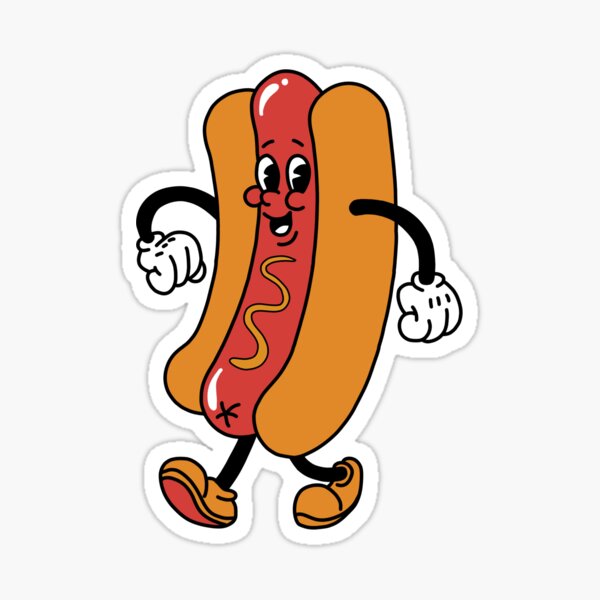 Hot Dog Cartoon Sticker for Sale by Chloebb30