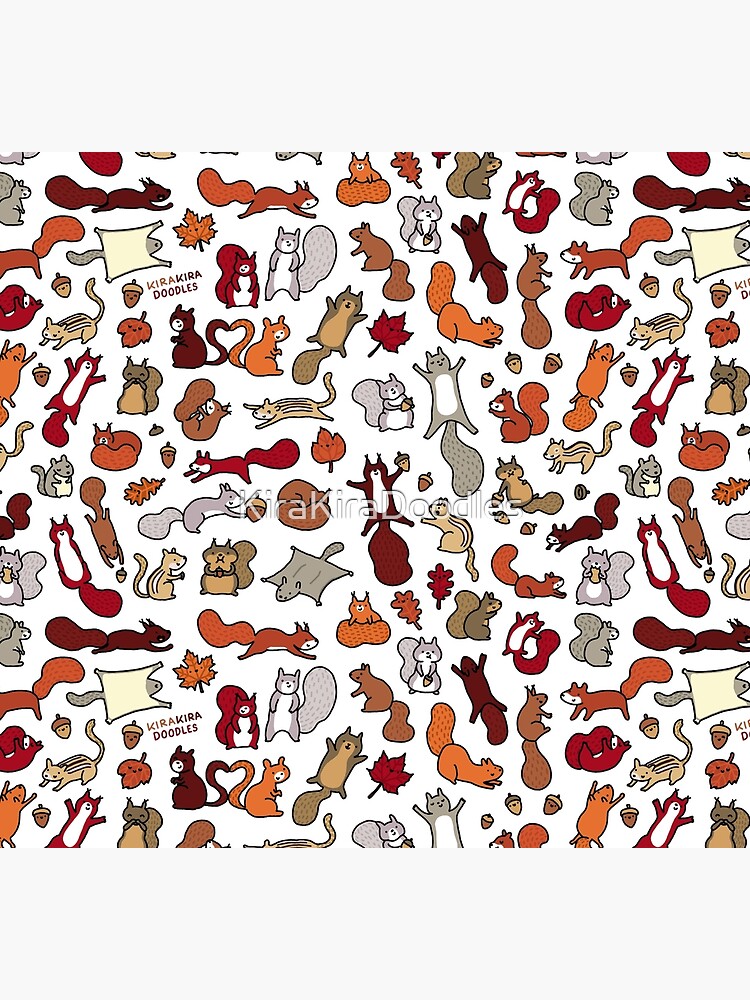 Squirrels in Fall Doodle by KiraKiraDoodles