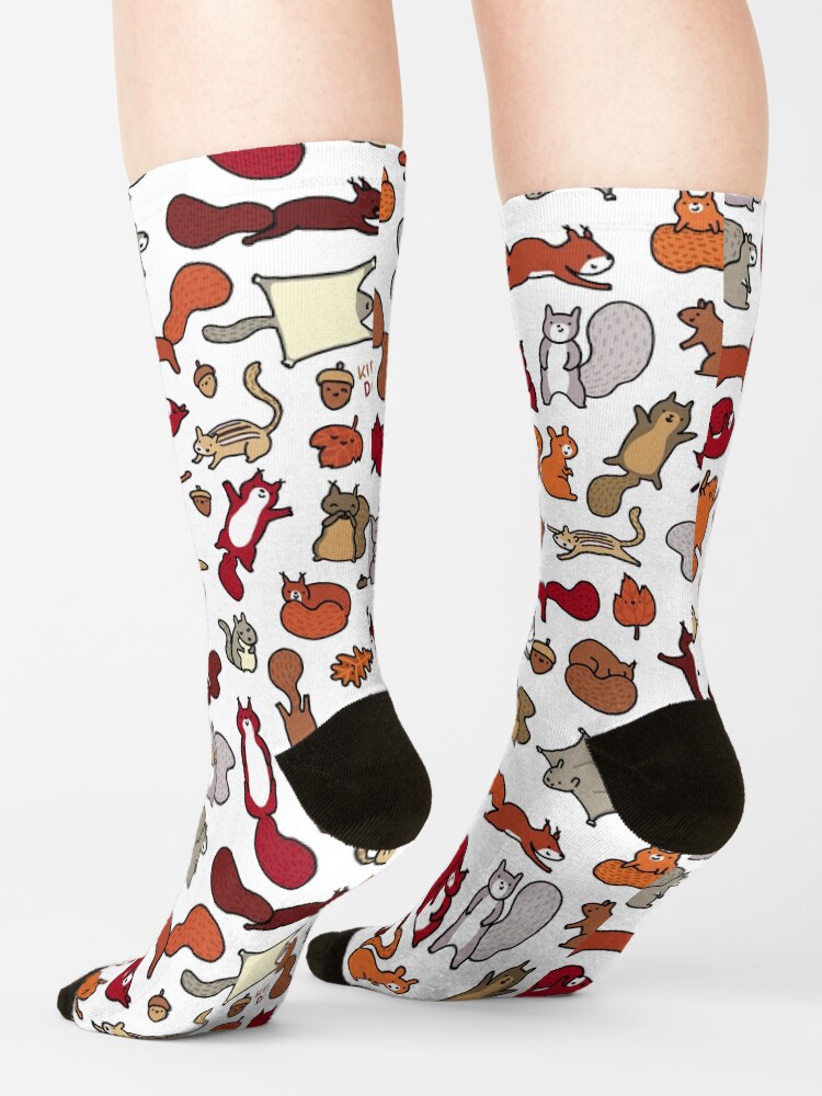 Alternate view of Squirrels in Fall Doodle Socks