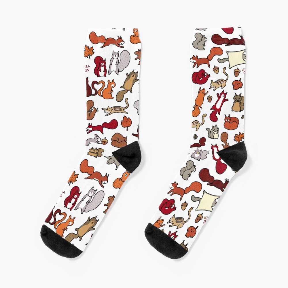 Squirrels in Fall Doodle Socks